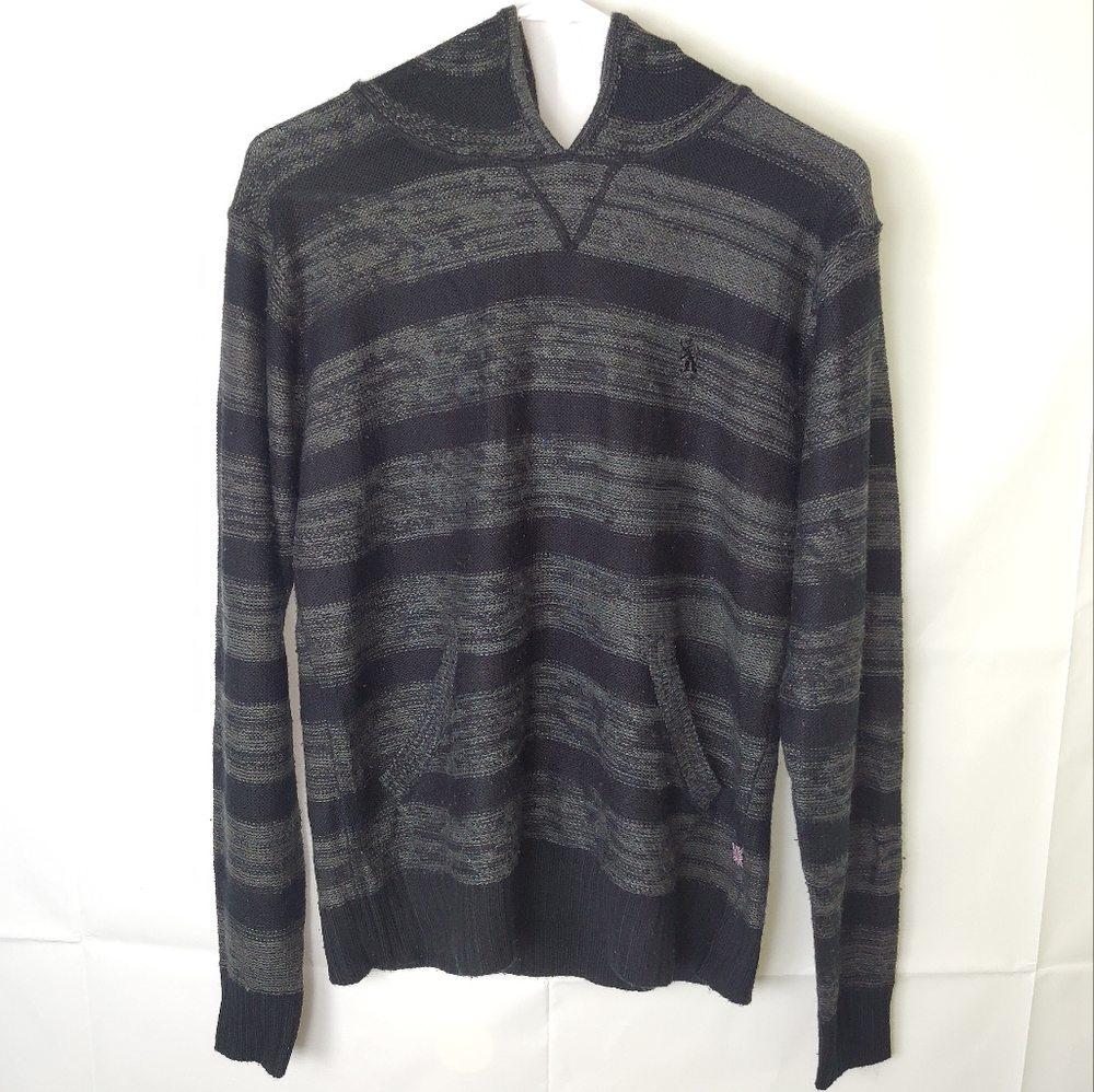 Lions Crest Knit Hoodie Pullover Mens M Grunge Casual Gorpcore Dark Boho